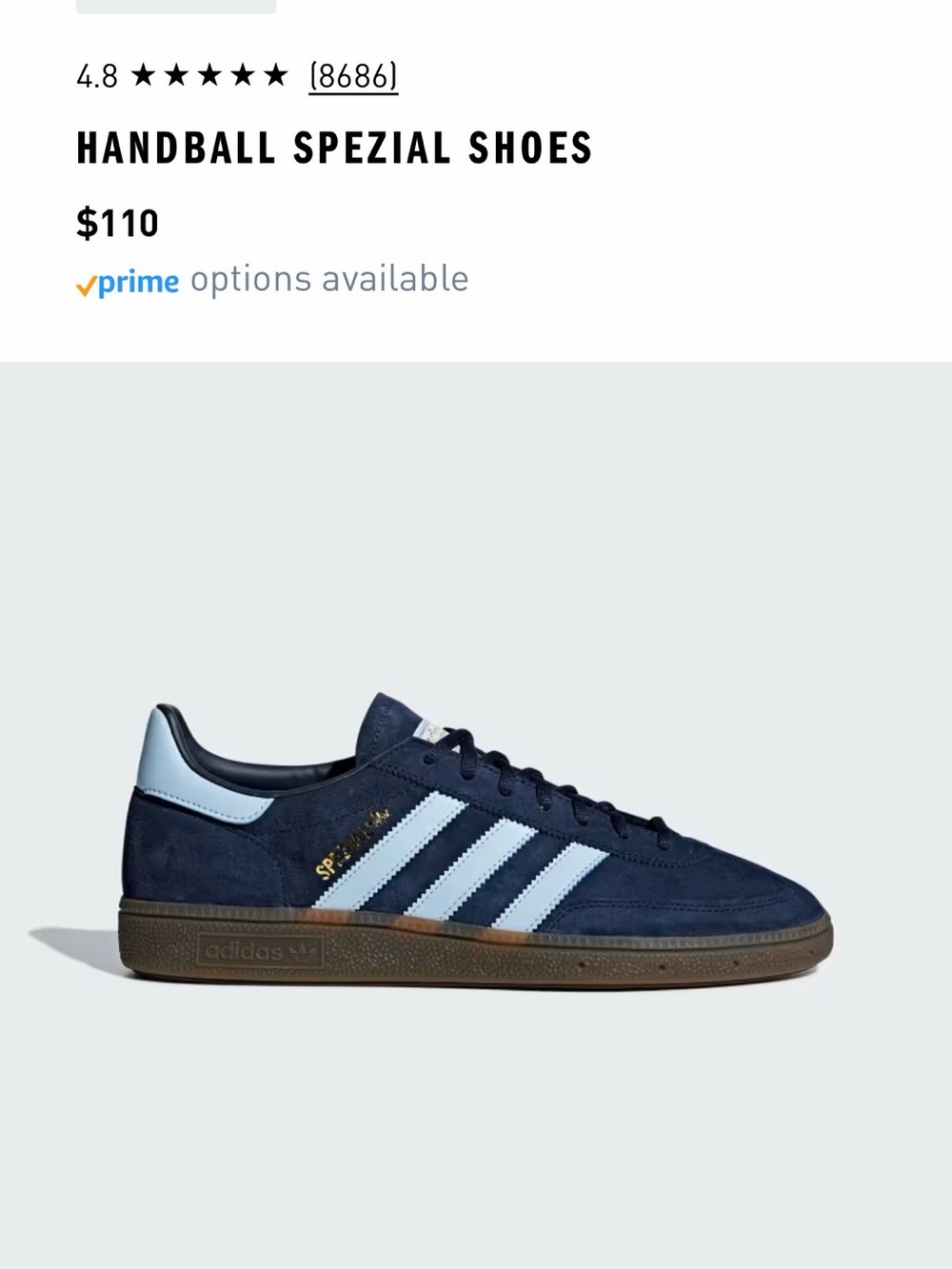 Adidas Handball Spezial Navy & Light Blue Suede Sneakers - Picture 1 of 1